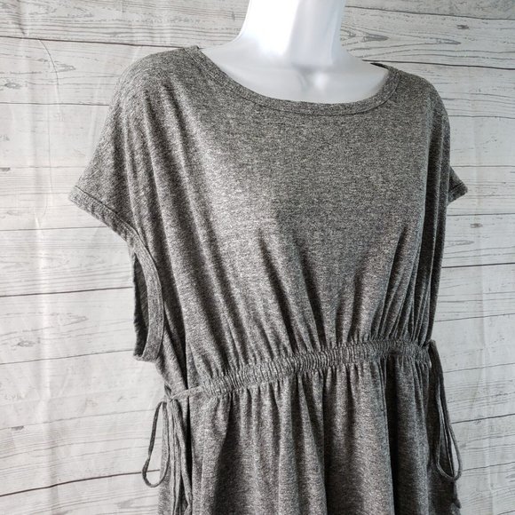 Current Elliot Womens Knit Sawyer Top Sz 1 Heather Grey Side Ties - Picture 2 of 6